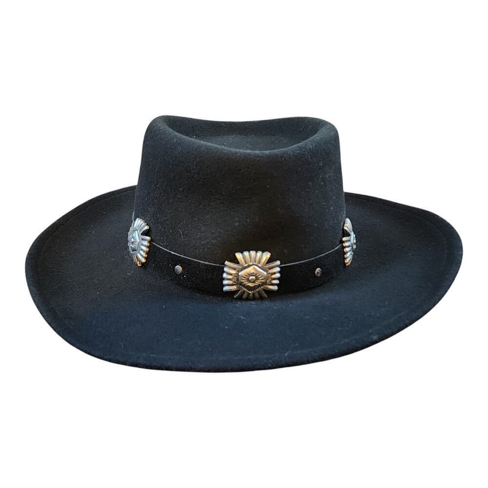 Scala Italy sz small made in USA 100% wool felt concho hat western fedora